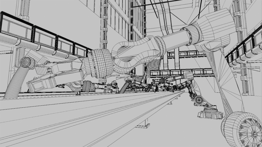 3次元CGをベースに現物を再現する様子