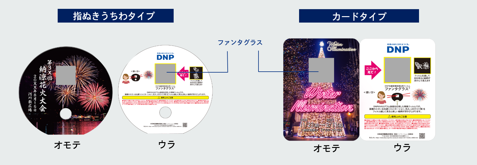 ファンタグラス説明（指抜きうちわタイプ/カードタイプ）