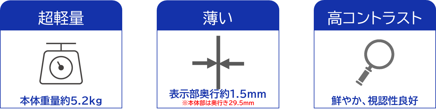 薄型LEDディスプレイの特長3つ