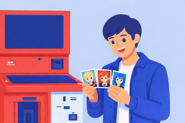 ブロマイドを受け取る様子