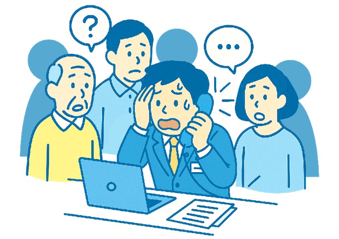 住民からの問い合わせに追われる自治体職員